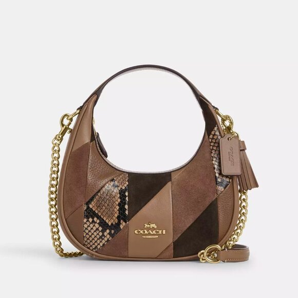 NWT Coach CCE62 Carmen Mini Crossbody Bag With Patchwork in Mushroom *SEALED* - Picture 1 of 9